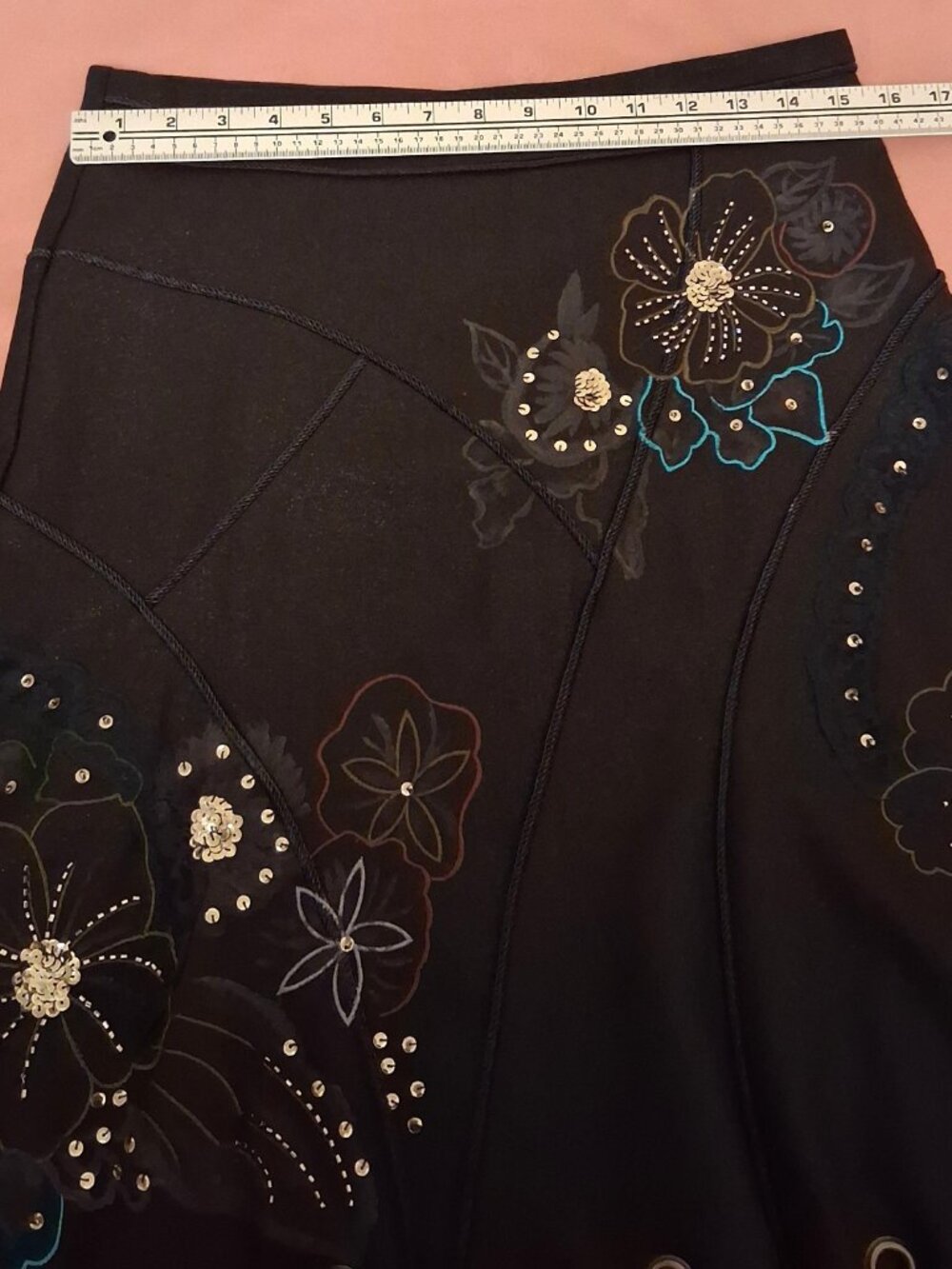 Simon Chang Quiet Luxury Embroidered Patchwork Statement Piece Skirts 12 - Picture 8 of 14